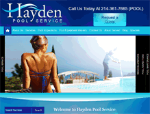 Tablet Screenshot of haydenpools.com